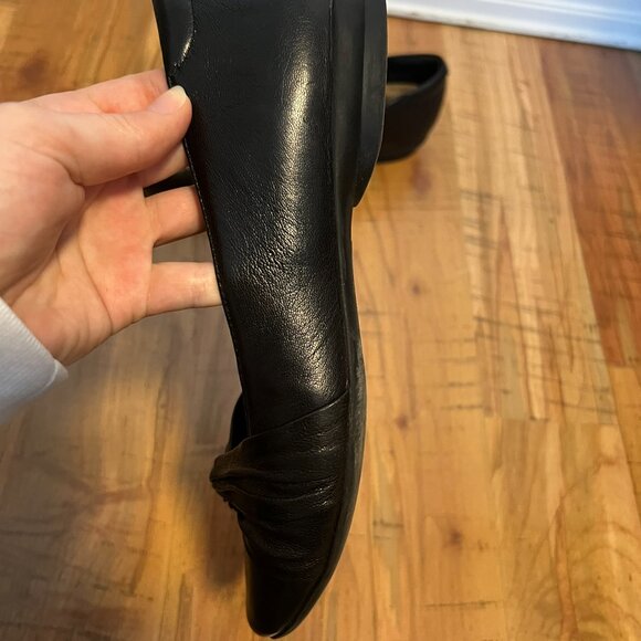 Clarks Candra Gleam Twist Leather Black Comfortable Ballet Flats - Picture 7 of 14